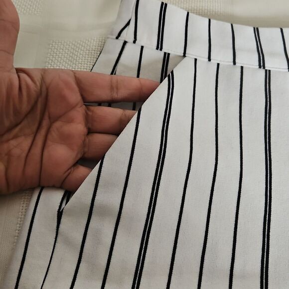 Striped Black and White Women's Shorts - Picture 6 of 16